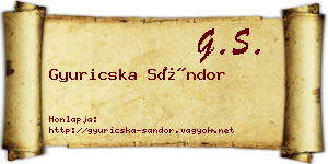 Gyuricska Sándor névjegykártya