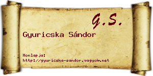 Gyuricska Sándor névjegykártya